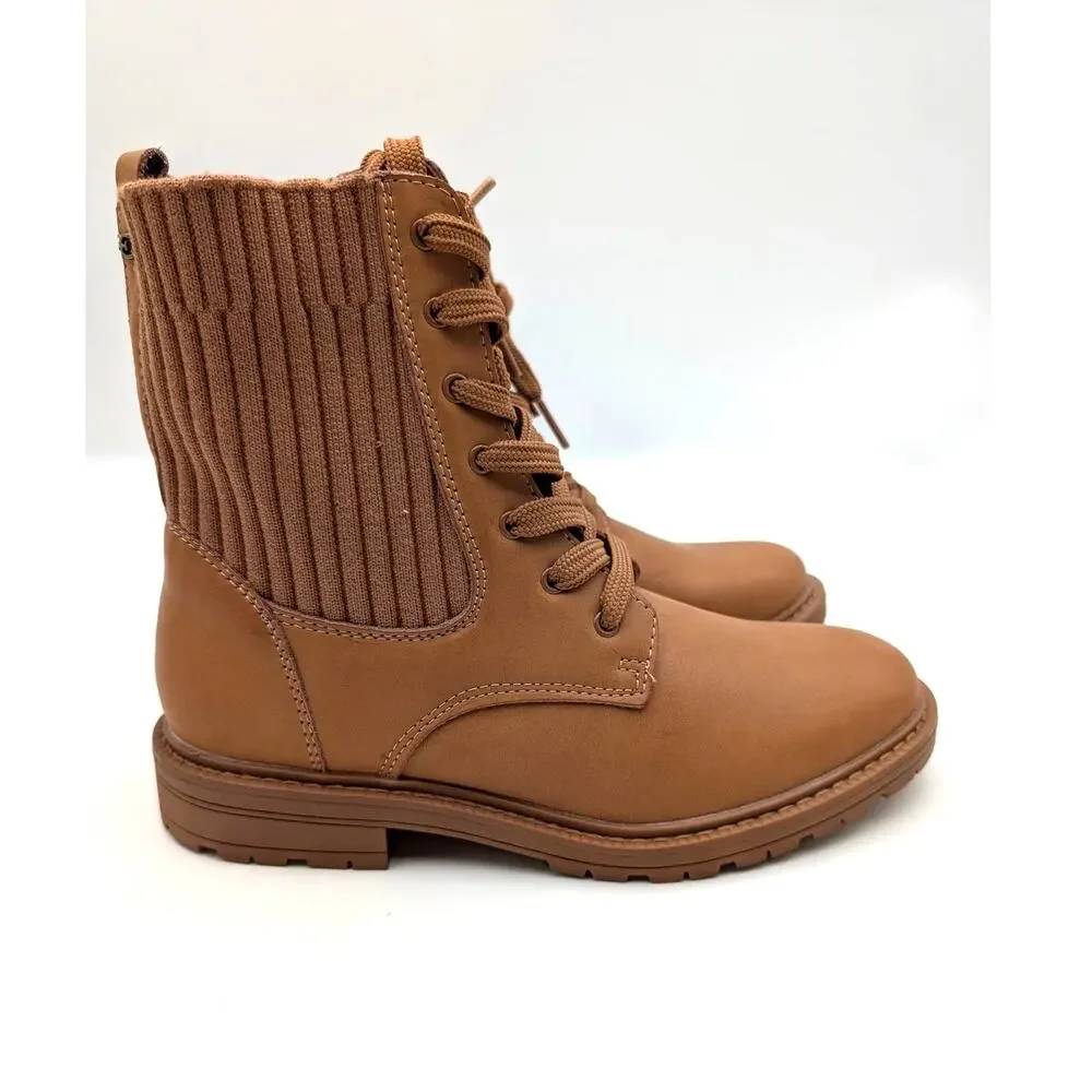Sam Edelman Lydell Mini Lace-Up Combat Boots Kids' Rich Brown Size US4M EU36